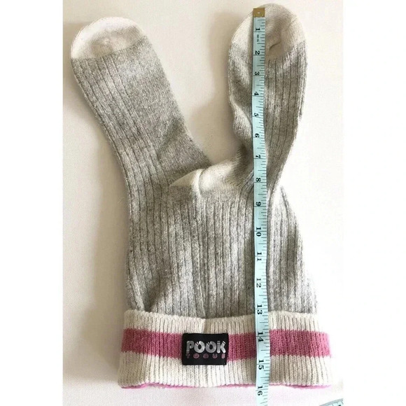Pook Toque-Pink & Gray SOCK HAT & Mittens One Size Fits Reversible SOCK HAT!!! - Picture 2 of 5
